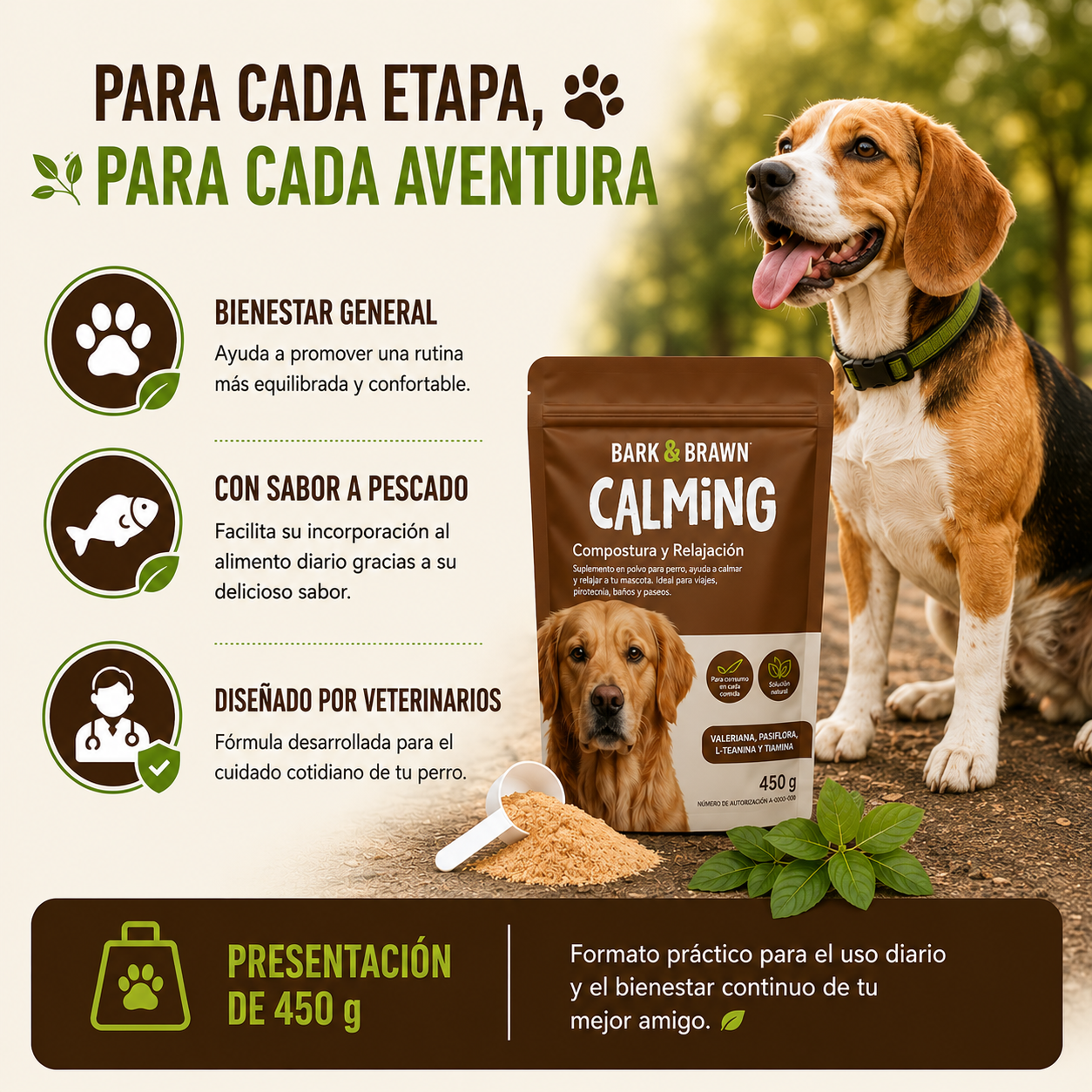 Bark & Brawn Calming – Compostura y Relajación